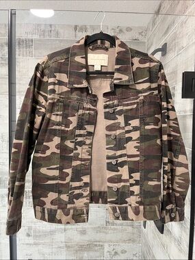 Anthropologie Pilcro women’s denim camo jacket boyfriend fit
